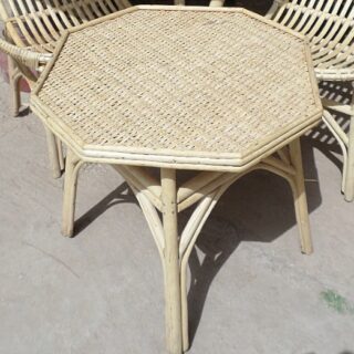 Table de jardin en rotin Vannerie marocaine