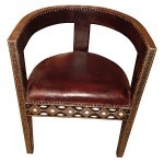 Fauteuil marocain en métal et cuir