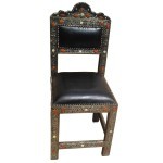 Chaise marocaine en métal et cuir