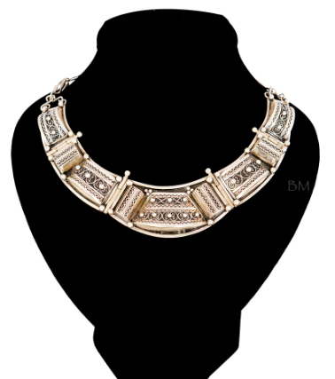 Collier Plastron Argent Syra Maroc