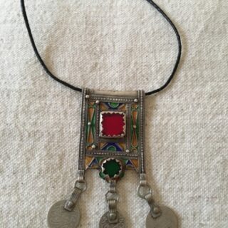 Bijoux Marocain Collier cordon + pendentif berbère ancien marocain