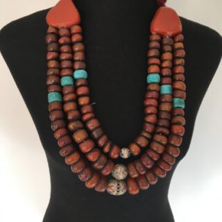 Bijoux Marocain Collier berbère marron orangé