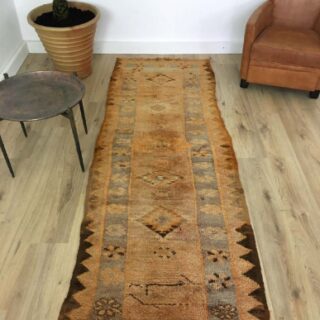 Tapis Marocain Long tapis berbère Boujad aux teintes marron et orange 266 x 090