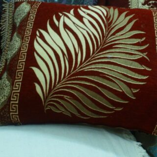 Housse de coussin en velours rouge vermillon